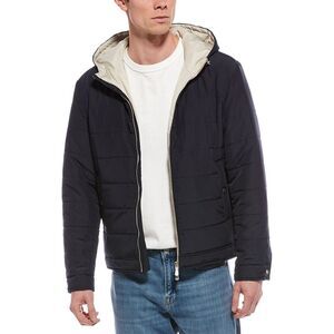 Eleventy Mens Hooded Jacket, Blue